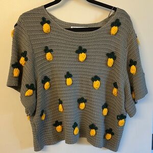 Zara Crochet Pineapple Boxy Tee